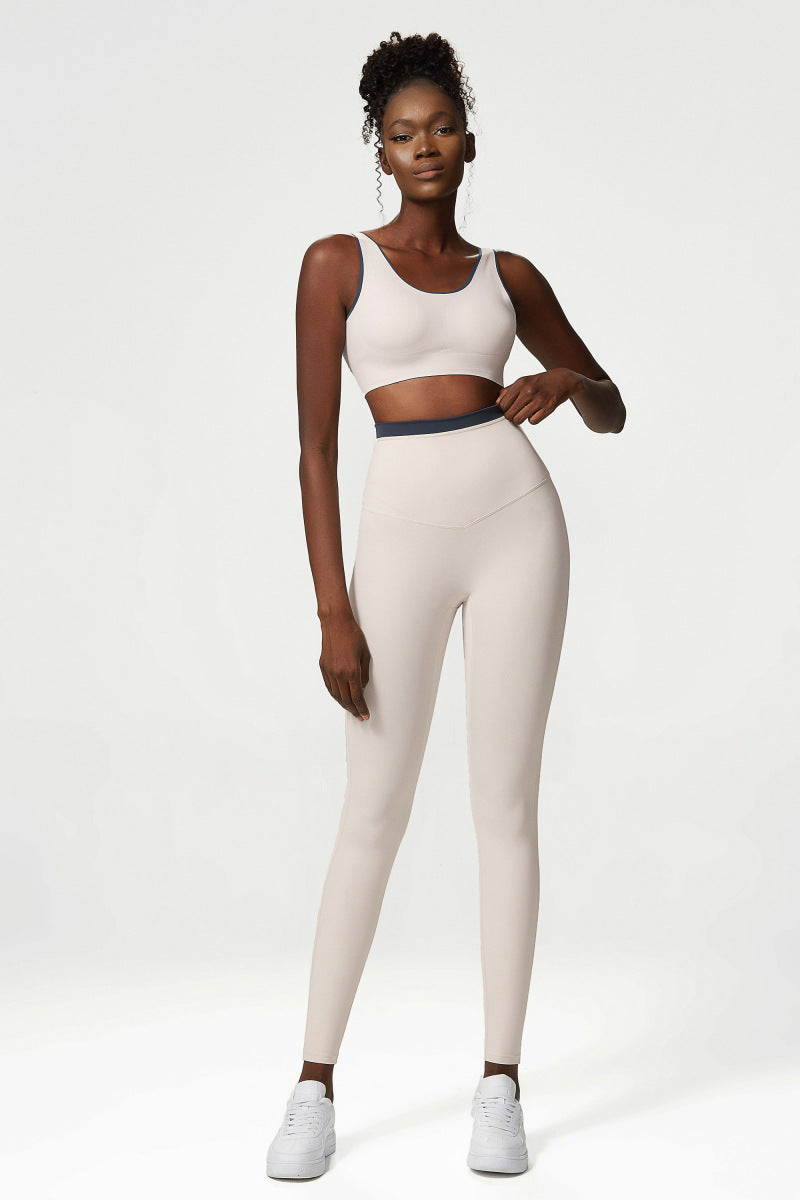 Seamless Nude Feel Yoga Suit Women Sportswear Suit Running Fitness Clothes Suit