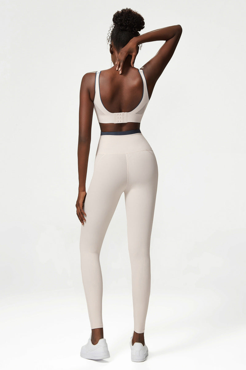 Seamless Nude Feel Yoga Suit Women Sportswear Suit Running Fitness Clothes Suit