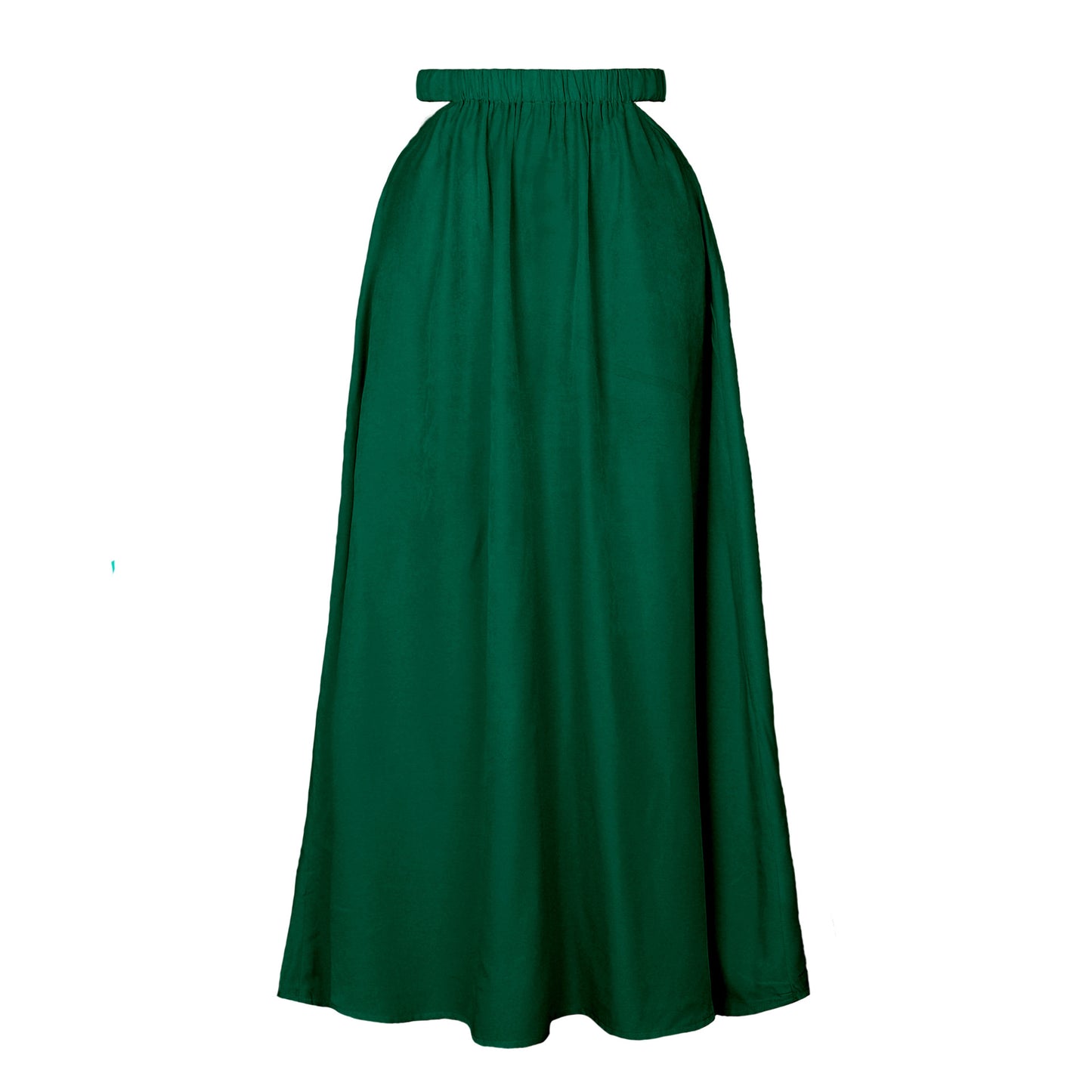 Women Clothing High Waist Hollow Out Cutout Out Solid Long A Line Big Hem Dress Women
