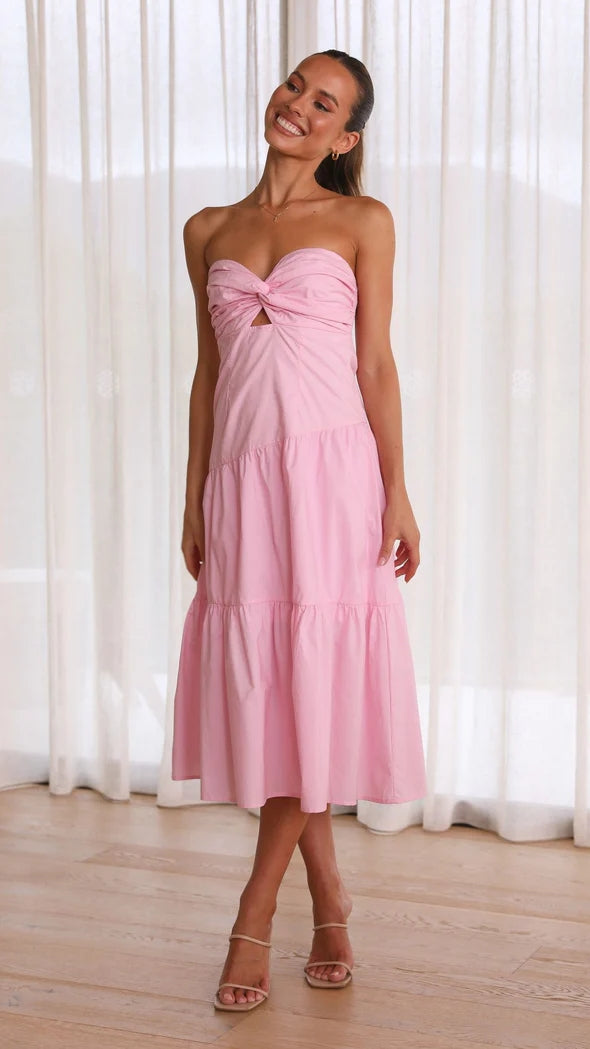 Women Summer New Vacation Sexy Wrap Chest Tight Waist Dress