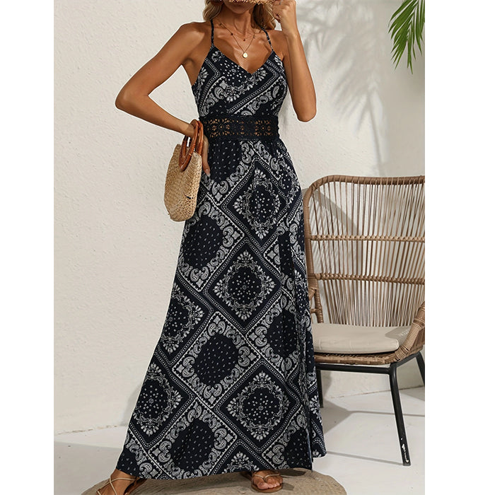 Women Summer New Explosions Foreign Trade Slim fit Long Strap Dress