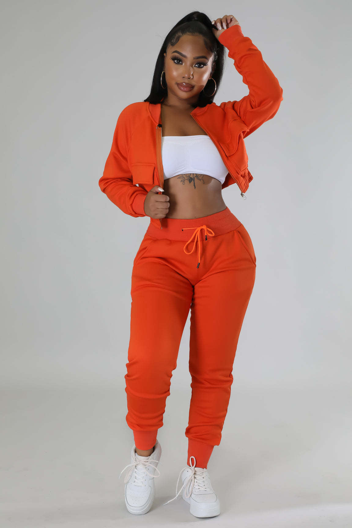 Sport Cardigan Short Coat Autumn Winter Casual Thinner Pants Two Piece Set