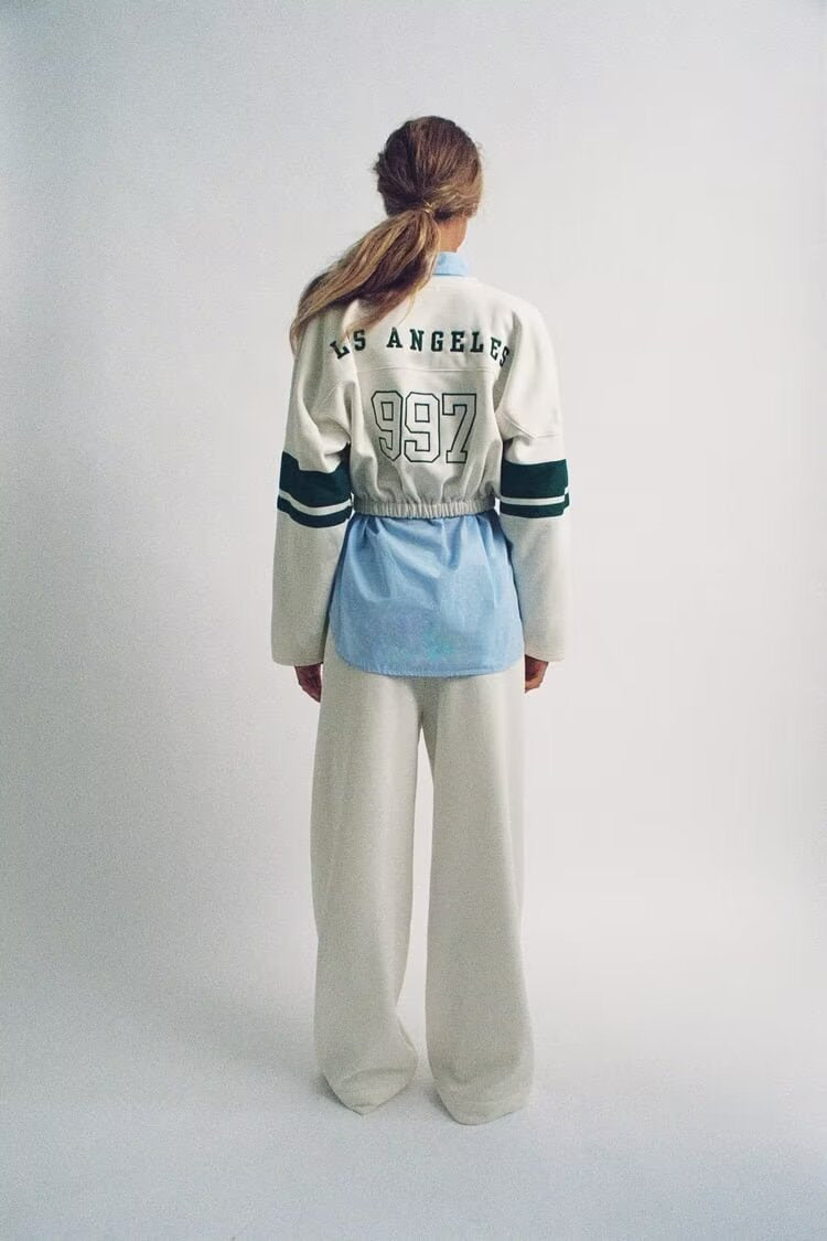 Winter Women Clothing Casual Hong Kong Short Text Sweatshirt Top