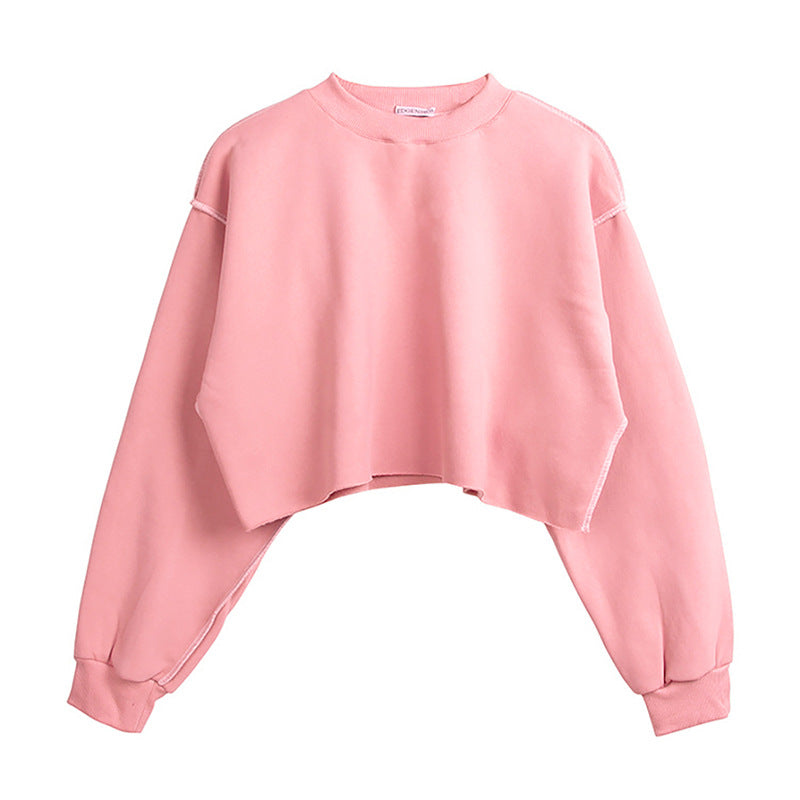 Fleece Lined Long Sleeved Fitness Yoga Wear Top Sports Cropped Short Sweater for Women