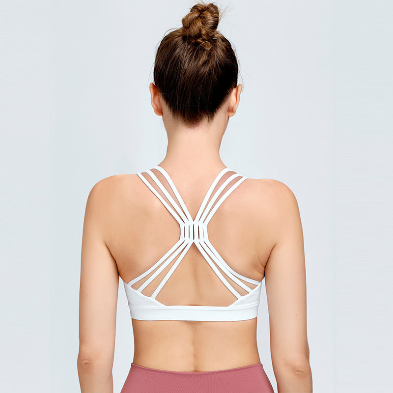 Sports Underwear Women Sling Push up without Steel Ring Workout Bra Thin Criss Cross Straps Beauty Back Yoga Vest