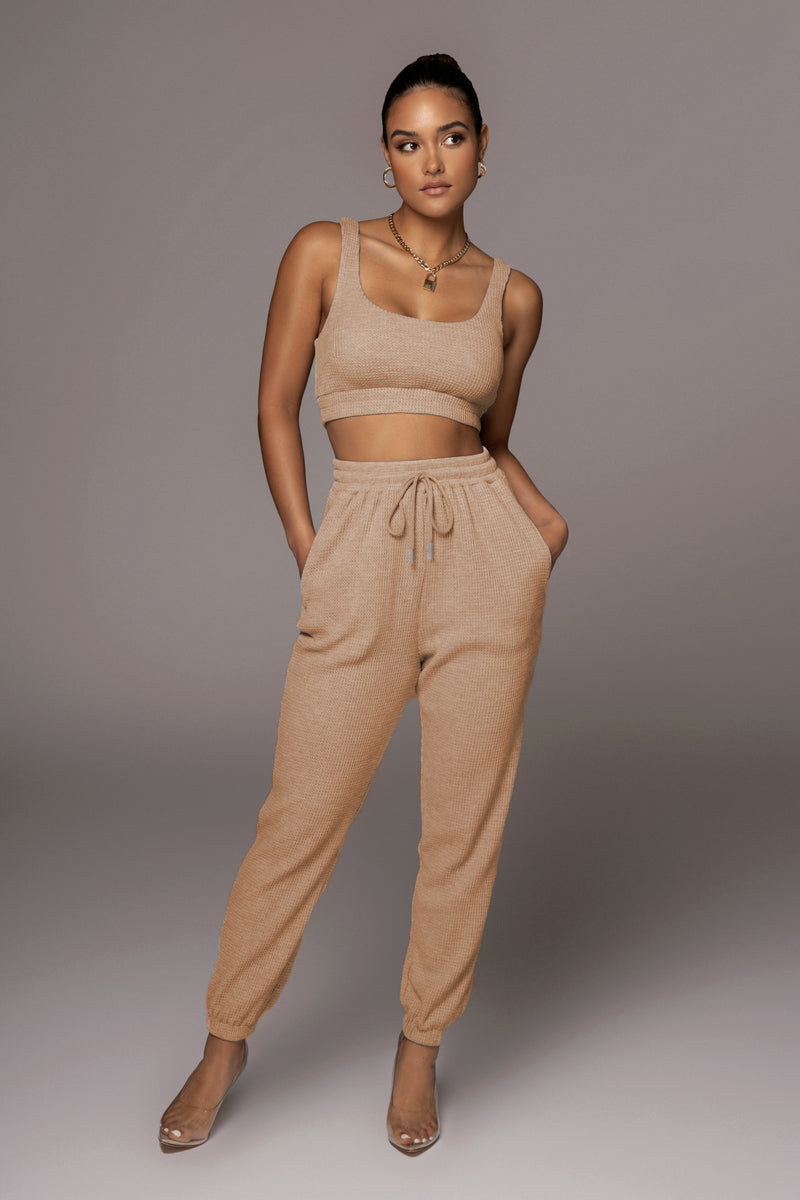 Spring Summer Solid Color Body Shaping Vest Short Women Ankle-Tied Trousers Casual Set