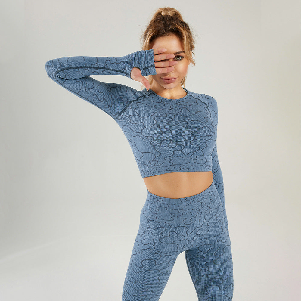 Long-Sleeved Trousers Sexy Tight Seamless Yoga Sportswear Seamless Workout