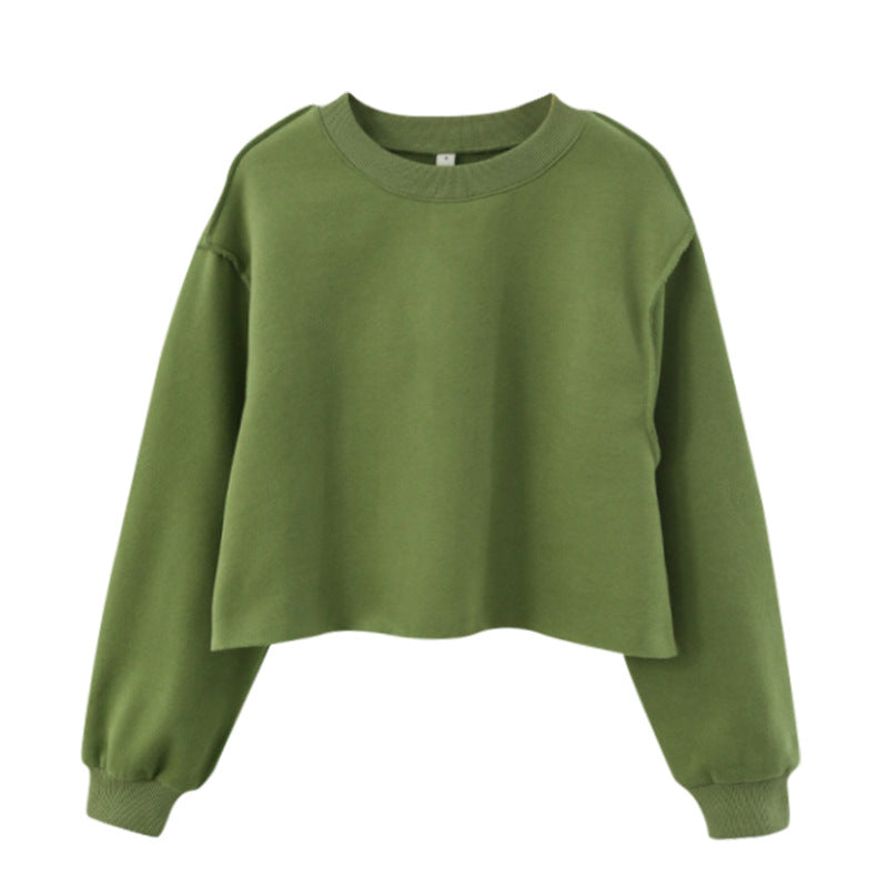 Fleece Lined Long Sleeved Fitness Yoga Wear Top Sports Cropped Short Sweater for Women