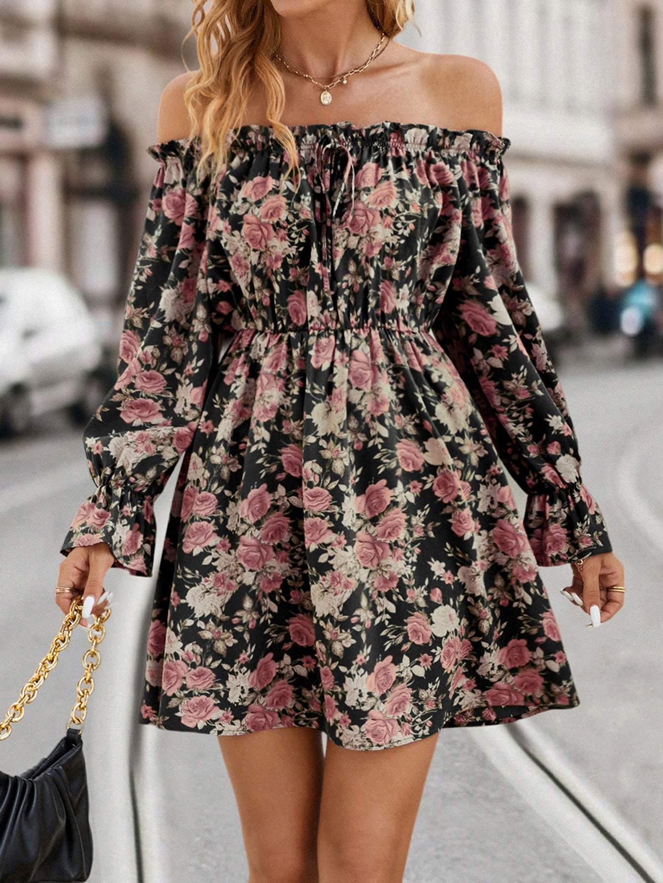 Autumn Winter Women Clothing Popular off Shoulder Dress