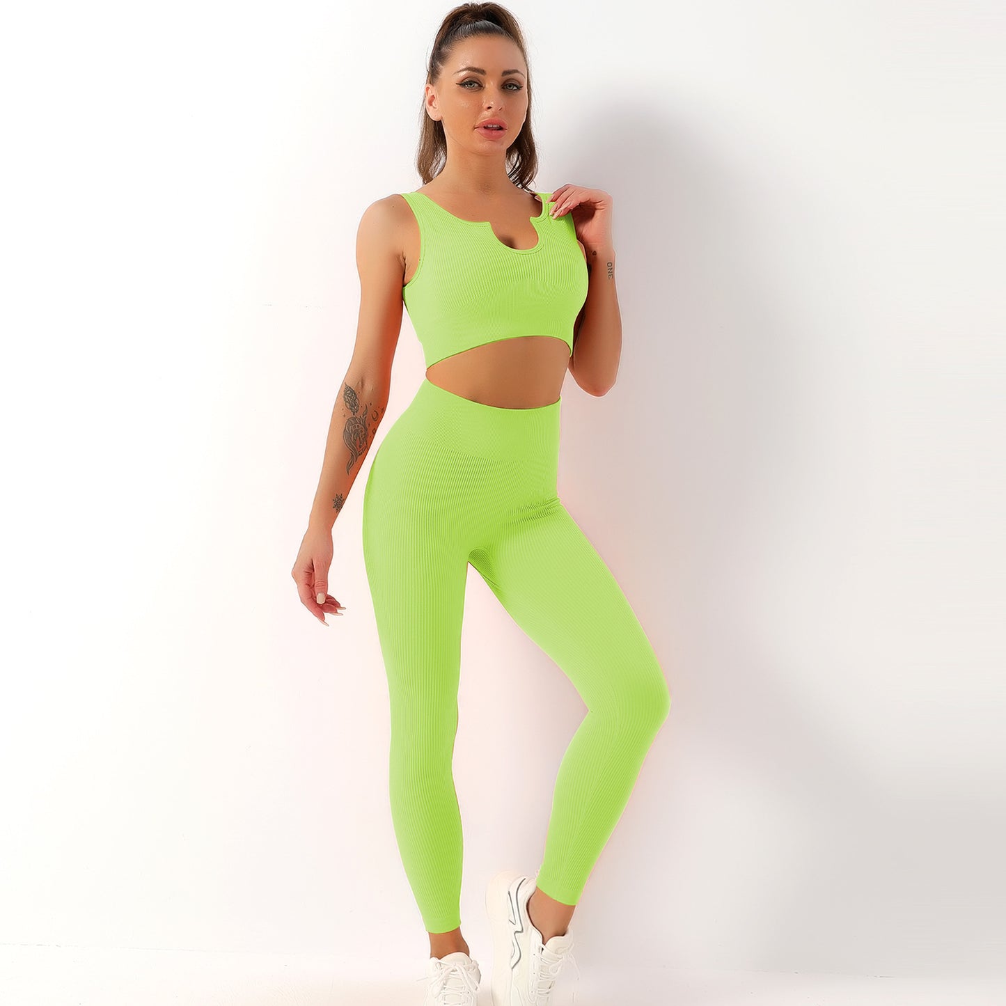 Quick Drying Seamless Yoga Suit Shockproof Sports Bra Yoga Vest Yoga Pants Fitness Trousers