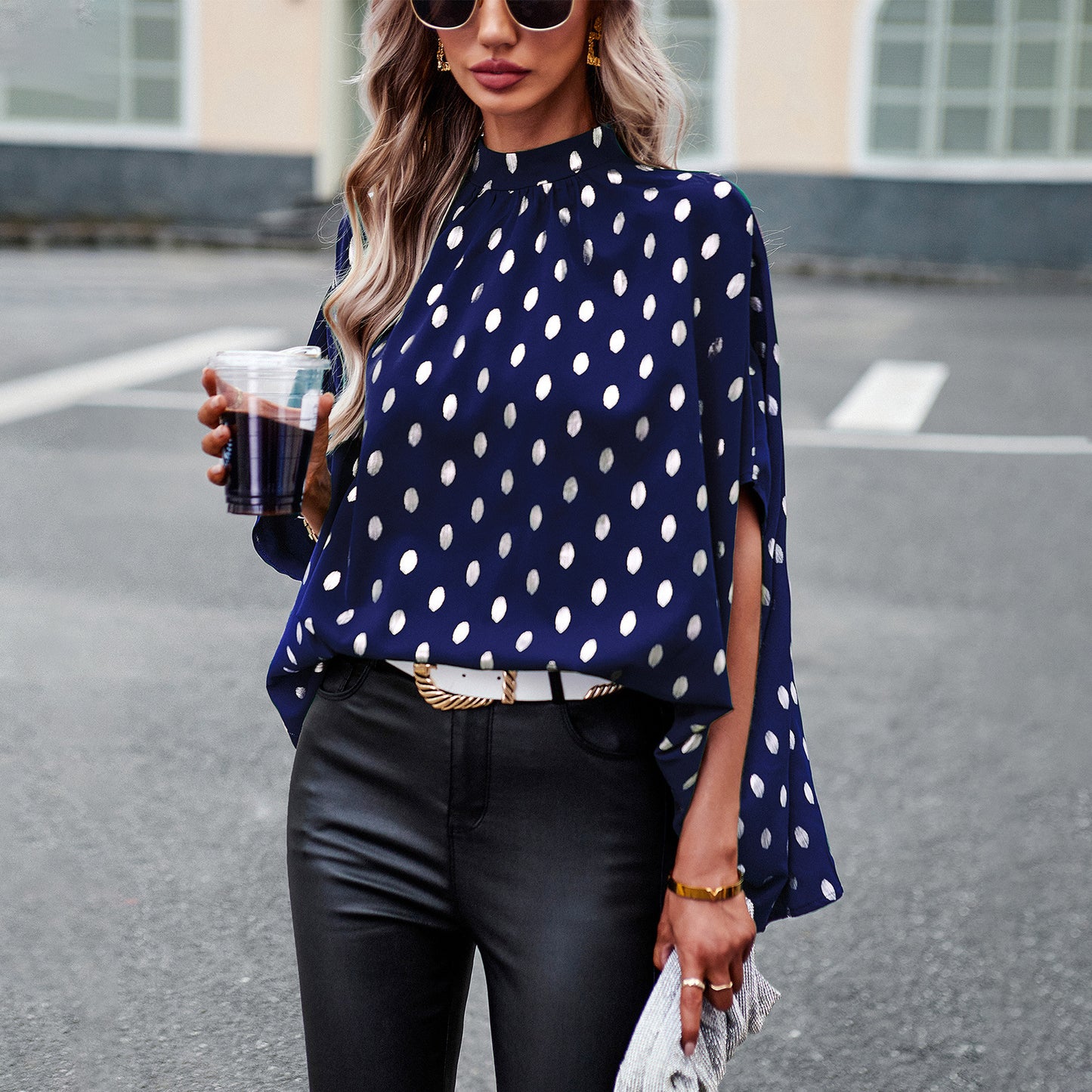 Silver Shirt Women Autumn Office Design Long Sleeve Shirt