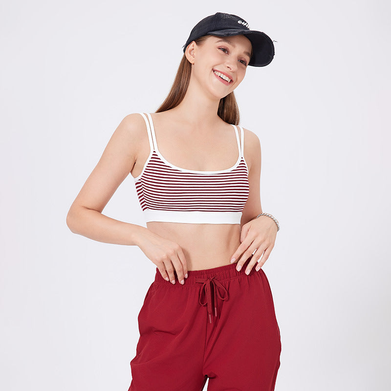Burgundy and White Stripes