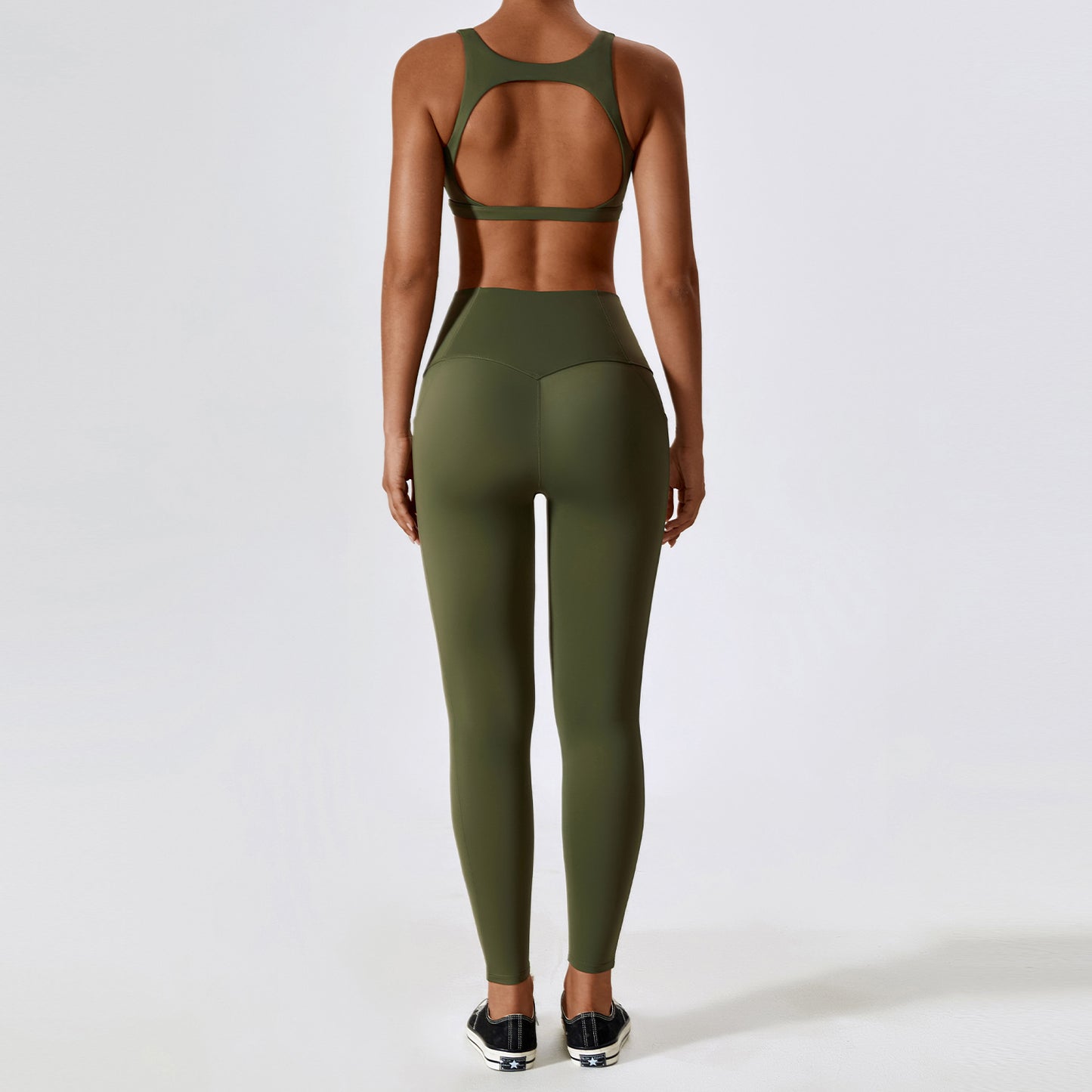 Quick Drying Nude Feel Yoga Clothes Push up Beauty Back Workout Clothes Pocket Hip Raise Skinny Sports Suit