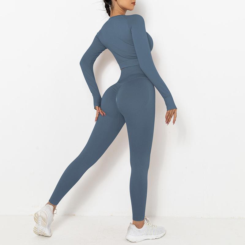 Long Sleeve Trousers Suit-Purplish Blue