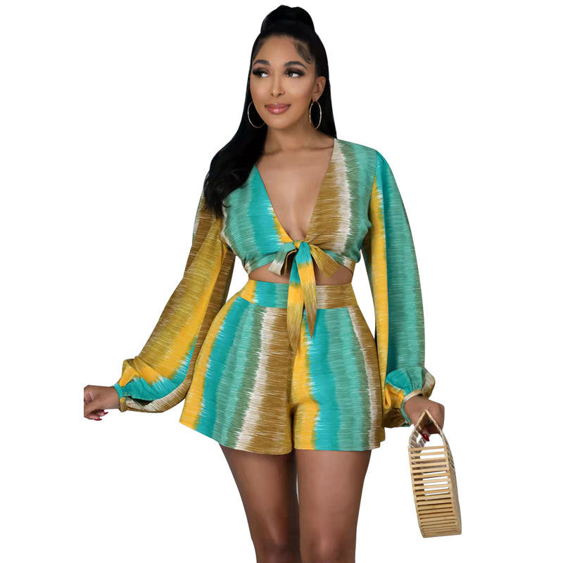 Wear Spring Suit Long Sleeve Printed Two-Piece Suit Casual Wear