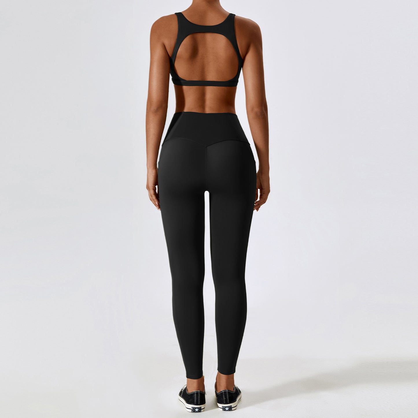 Quick Drying Nude Feel Yoga Clothes Push up Beauty Back Workout Clothes Pocket Hip Raise Skinny Sports Suit