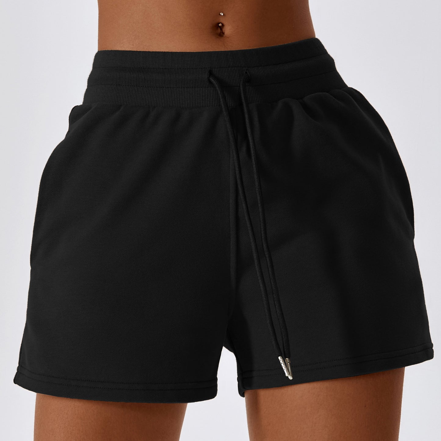 Autumn Winter Drawstring Loose Sports Shorts Women Outdoor Straight Sweatpants Casual Sports Sweater Shorts
