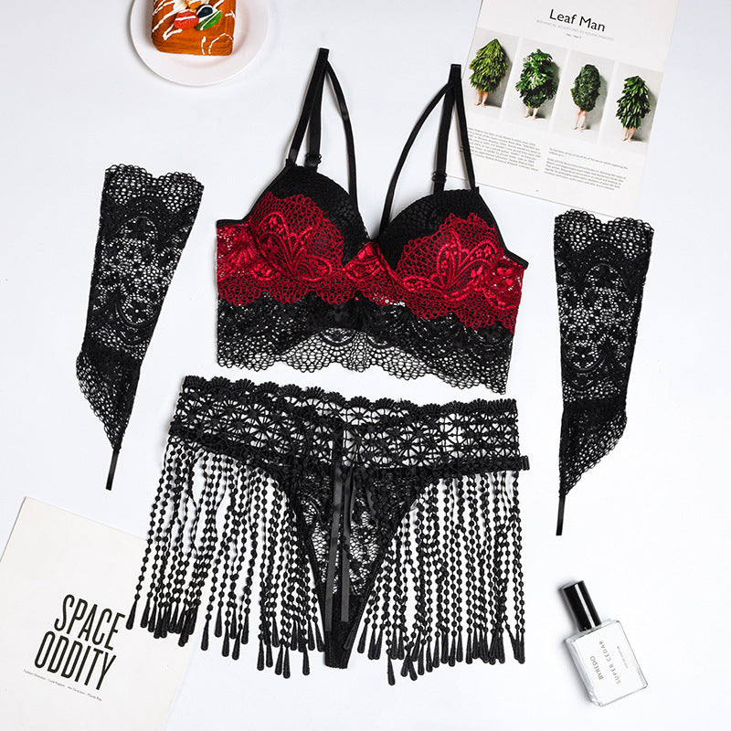 Sexy Lingerie Tassel Skirt Oversleeve Bra