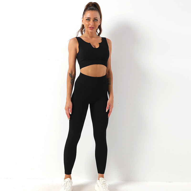 Quick Drying Seamless Yoga Suit Shockproof Sports Bra Yoga Vest Yoga Pants Fitness Trousers