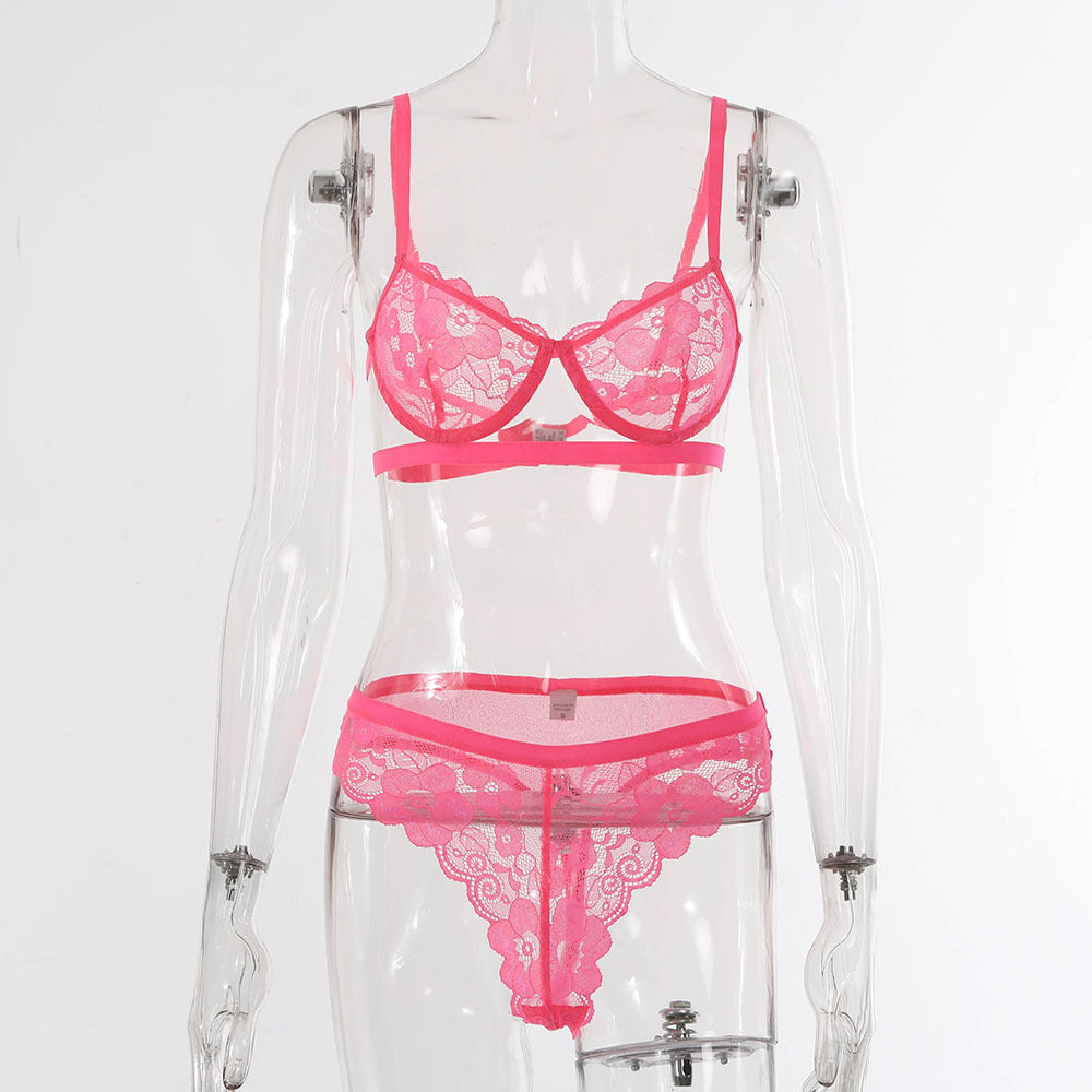 Nightclubs Women Lace See-through Sexy Sexy Lingerie Set