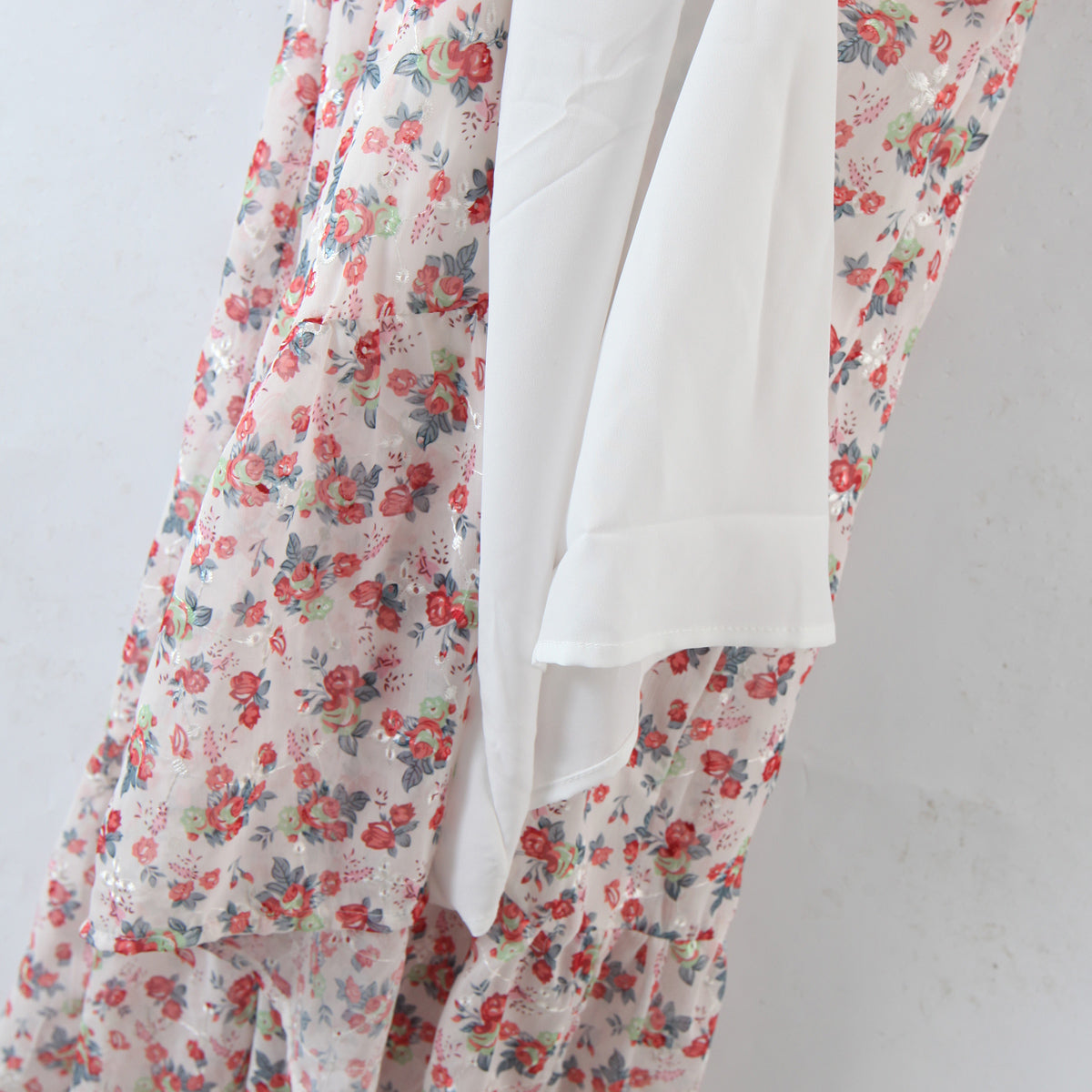 Women off Neck Large Swing Side Split Dress Summer Holiday Embroidery Floral