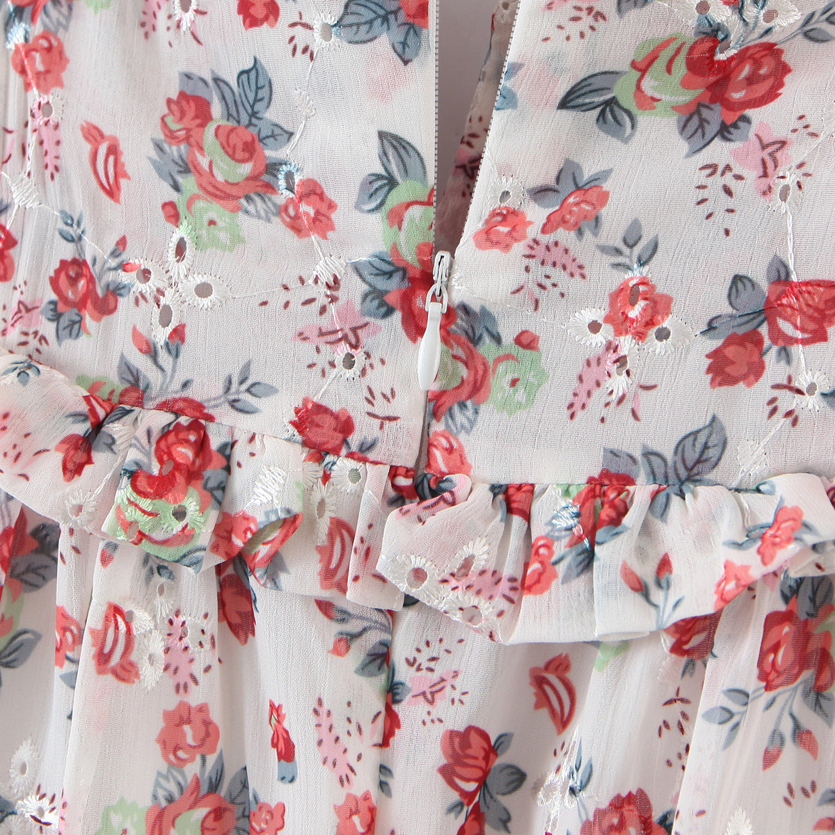 Women off Neck Large Swing Side Split Dress Summer Holiday Embroidery Floral