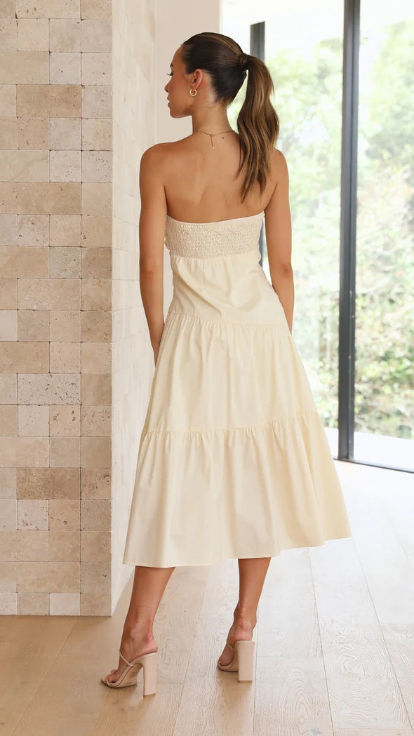 Women Summer New Vacation Sexy Wrap Chest Tight Waist Dress