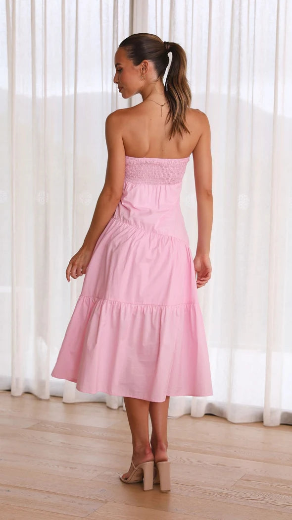 Women Summer New Vacation Sexy Wrap Chest Tight Waist Dress
