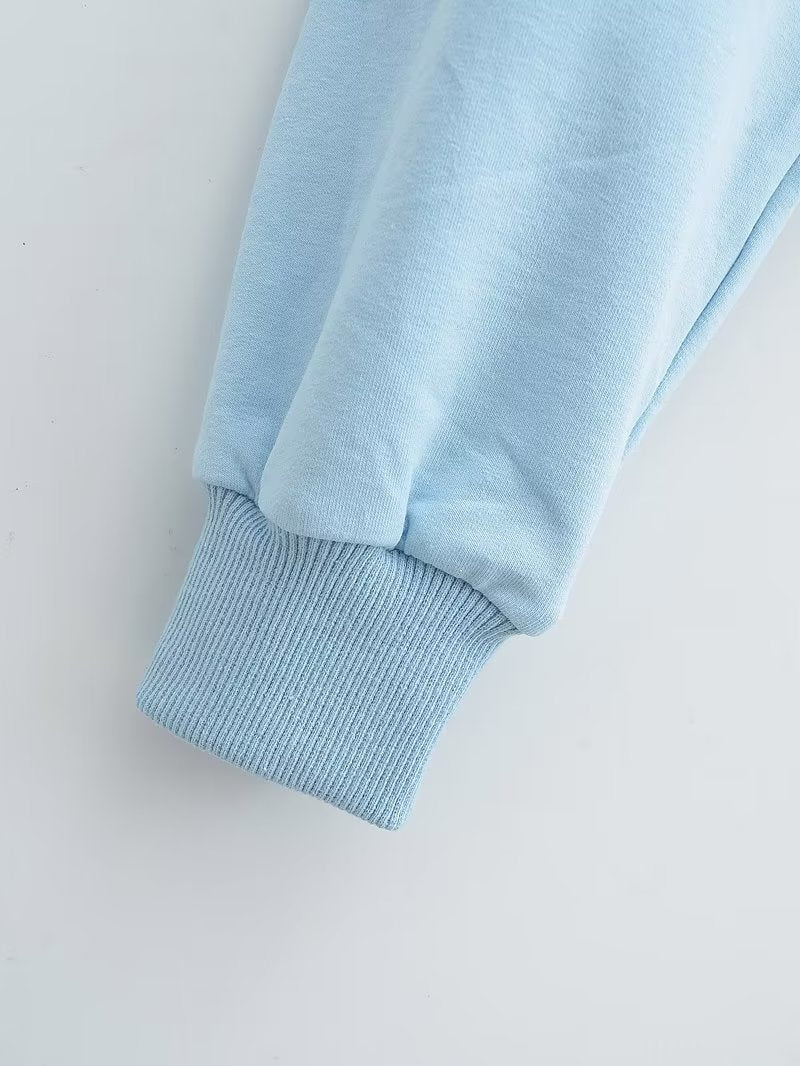 Spring Cropped Sweater Round Neck Loose Long Sleeves Pullover Sweater Women