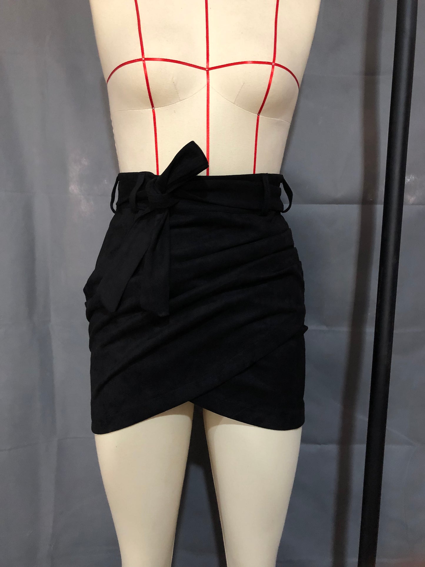 Sexy Leather Lace-up Hip Irregular Asymmetric Skirt