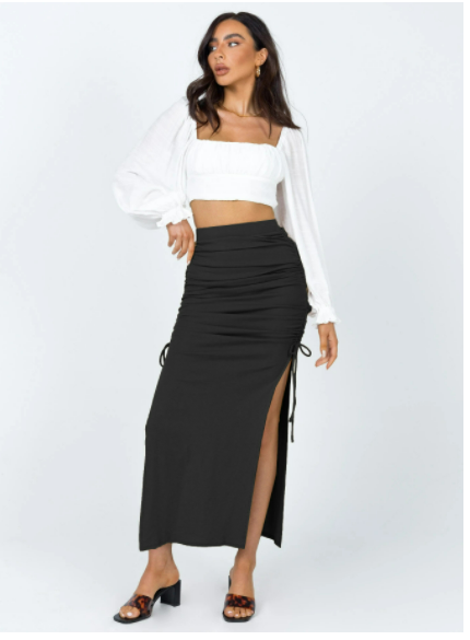 Slit Knitted Slim Skirt Pleated Tie Sexy Sheath Women Clothing Skirt