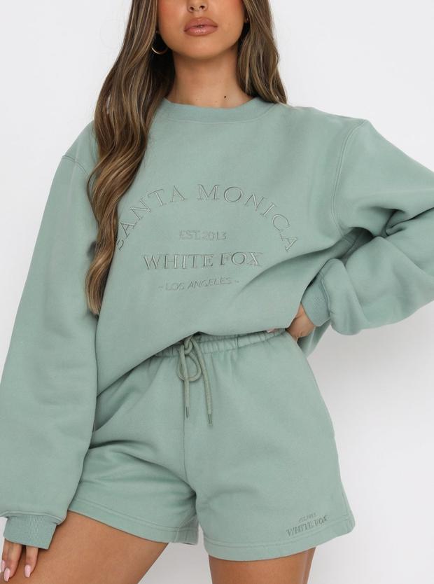 Women Sweater Letter Graphic Embroidery Loose Casual Long Sleeves Fleece Pullover