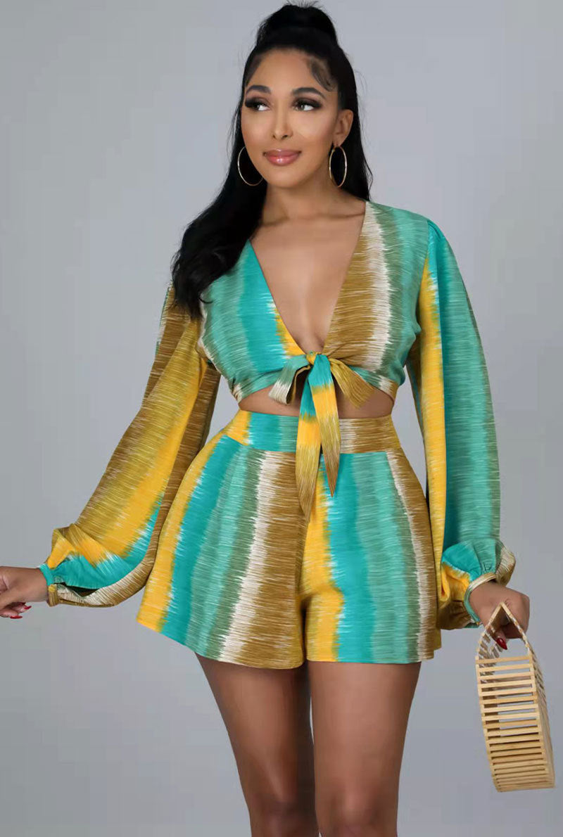 Wear Spring Suit Long Sleeve Printed Two-Piece Suit Casual Wear