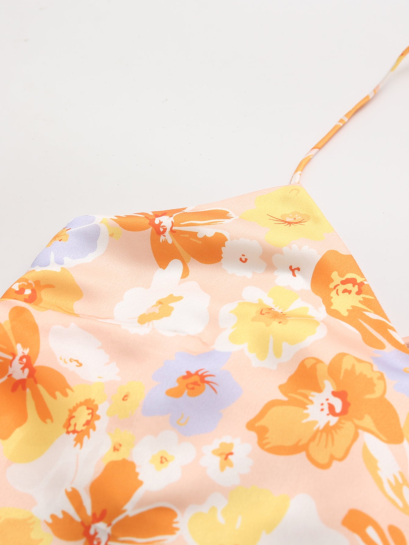 Summer Women Fashion Floral Print Backless Slip Dress Dress