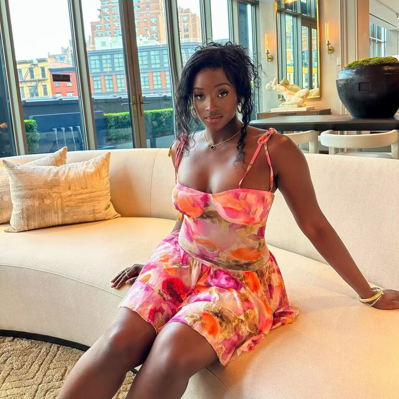 Printed Sexy Chest Wrap Spaghetti Strap Ruffle Short Holiday Dress Women Dress
