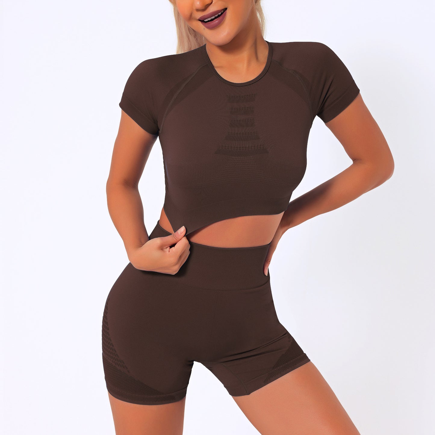 Quick-Drying Stretch Tight Seamless Yoga Suit Women Sexy Breathable High Waist Body Shaping Yoga Pants