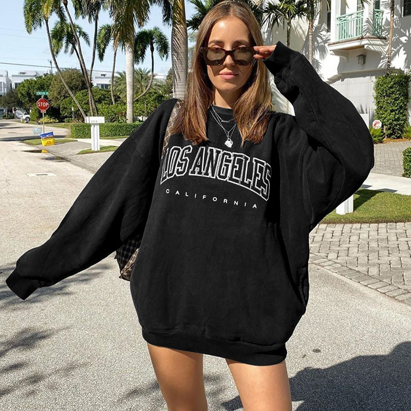 Casual Printing Loose plus Top Sweatshirt