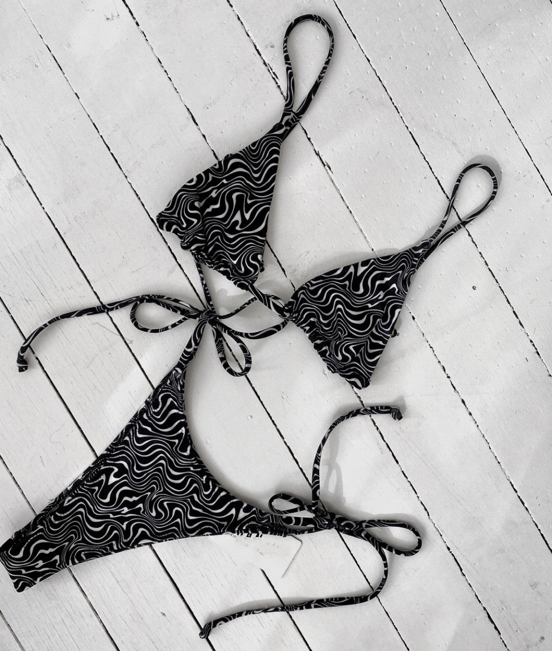 Printed Bikini Retro Pattern Swimsuit Women Sexy Lace-up Split Suit Bikini
