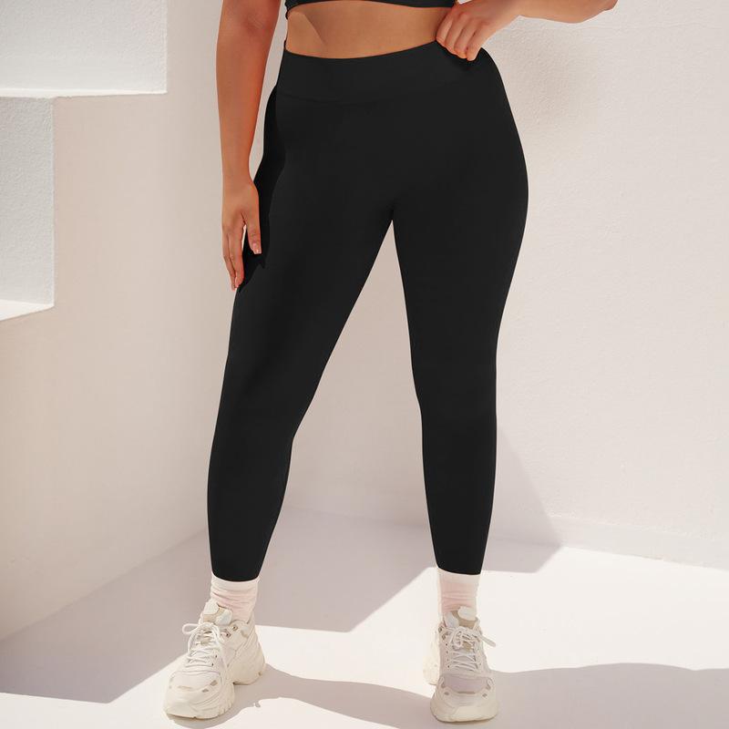 Seamless Knitted Solid Color Hip-Lifting Breathable Yoga Pants High Elastic Sports Running Fitness Pants