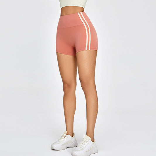 Yoga Shorts Tight Sports Peach Hip Raise Pants Wide Edge Contrast Color Breathable Quick Drying Sports Shorts
